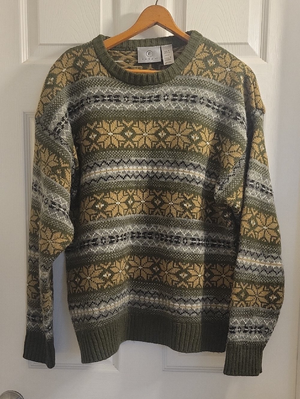 Vintage Mens Farah Acrylic Crewneck Pullover Sz M Made In Korea